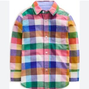 Mini Boden Multicolor Plaid Button Down Shirt